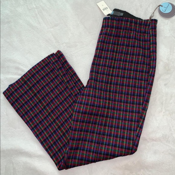 NWT Anthropologie flare high waisted checked pants - Picture 3 of 3